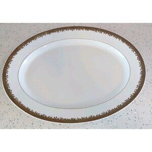 Royal Fernwood Porcelain Oval Plater Gold Leaf